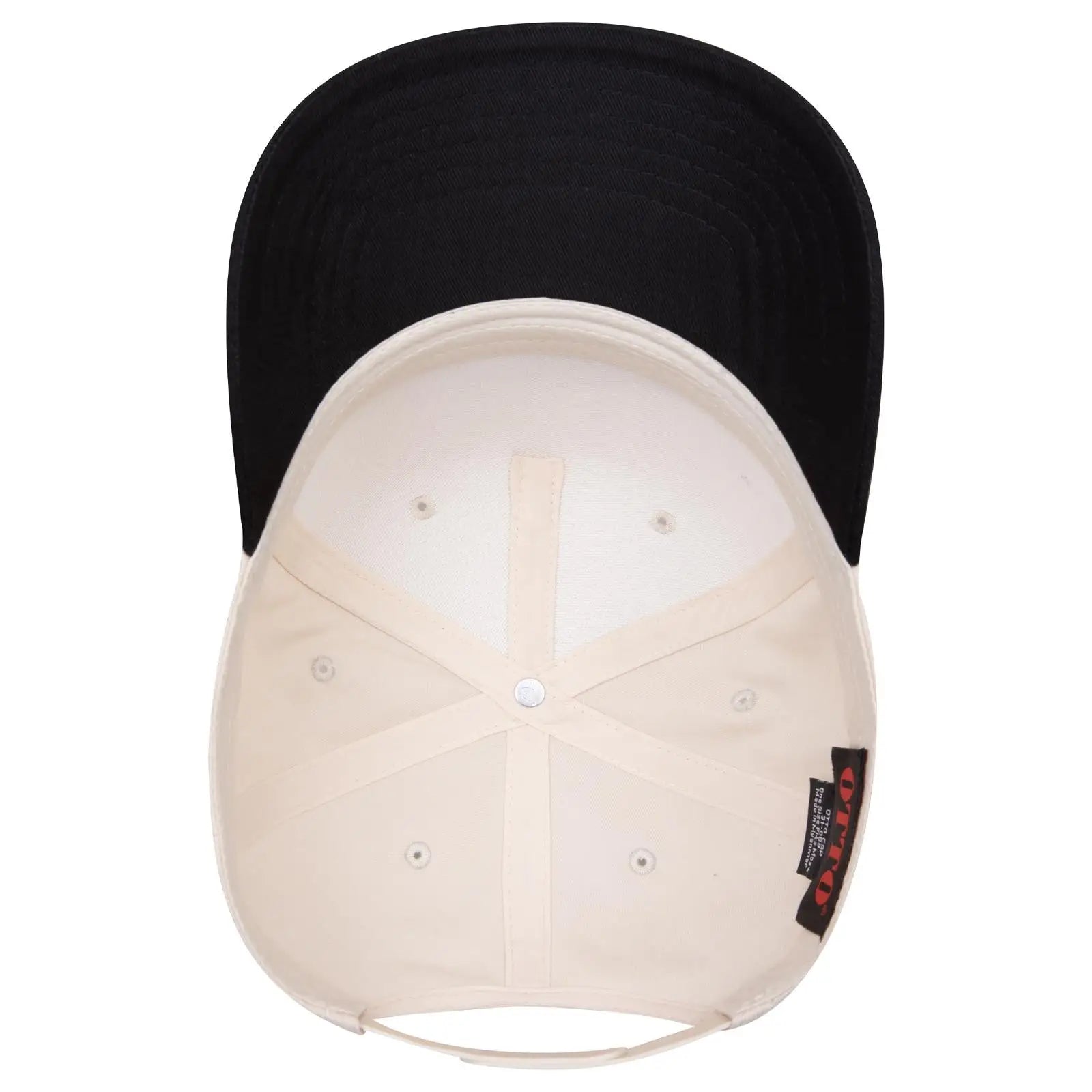 OTTO 31-069 5 Panel Mid Profile Baseball Cap - Blk/Natl - Blk/Natl / 6 1/2’’ - 7 5/8’’