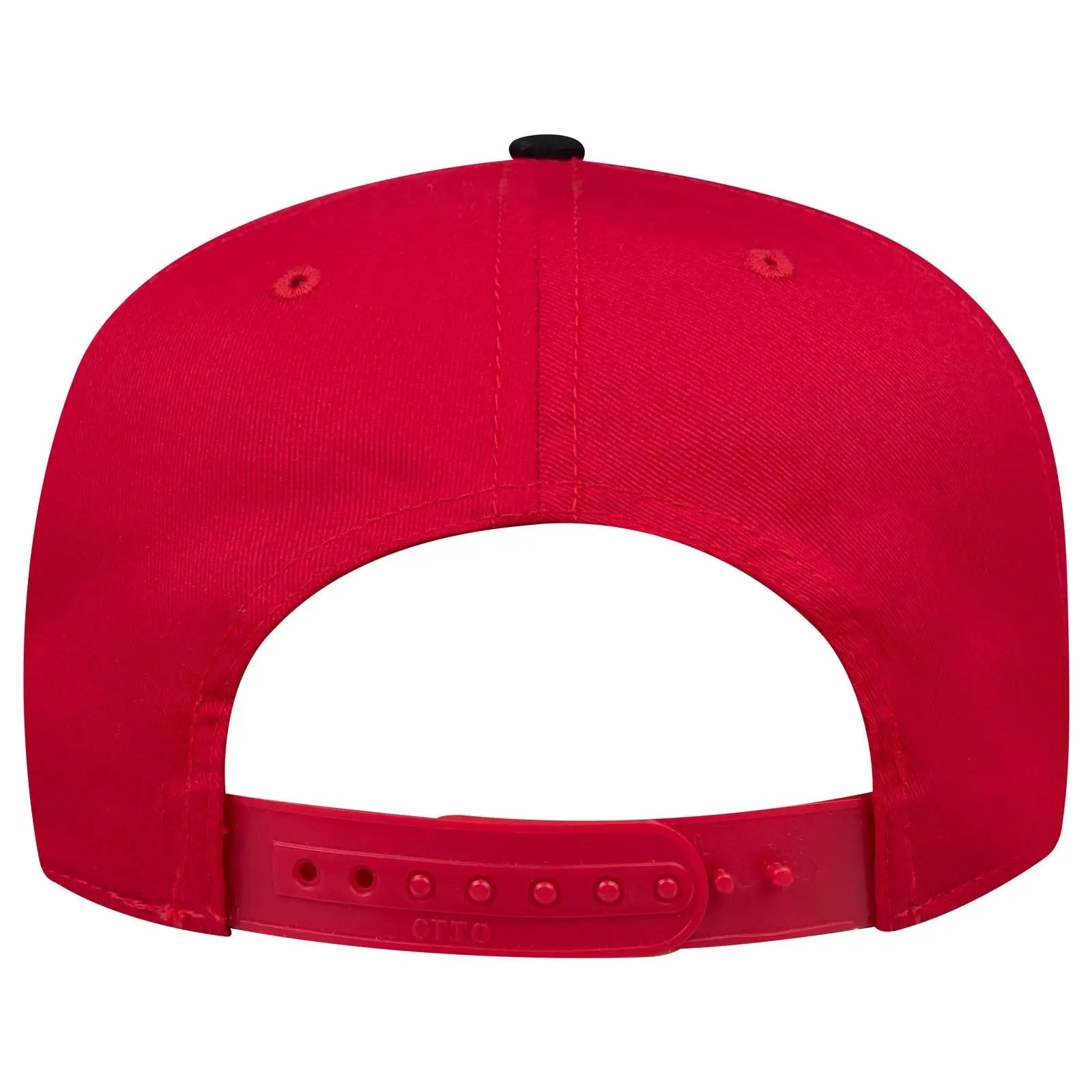 OTTO 31-069 5 Panel Mid Profile Baseball Cap - Blk/Red - Blk/Red / 6 1/2’’ - 7 5/8’’