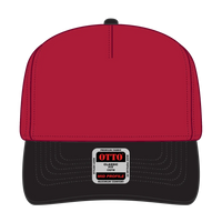 OTTO 31-069 5 Panel Mid Profile Baseball Cap - Blk/Red - Blk/Red / 6 1/2’’ - 7 5/8’’