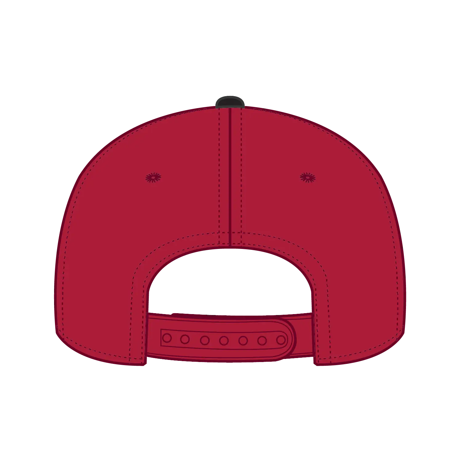 OTTO 31-069 5 Panel Mid Profile Baseball Cap - Blk/Red - Blk/Red / 6 1/2’’ - 7 5/8’’