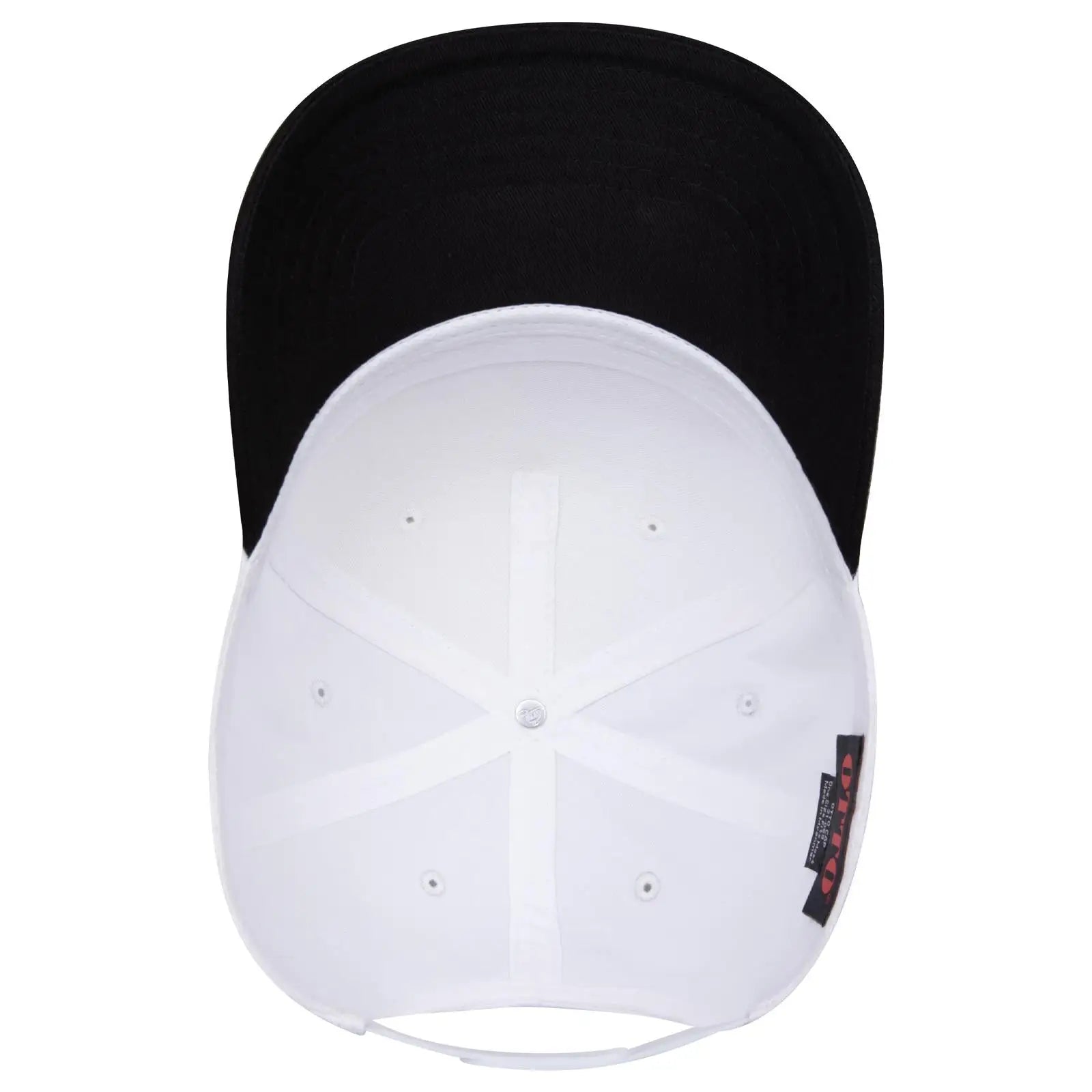 OTTO 31-069 5 Panel Mid Profile Baseball Cap - Blk/Wht - Blk/Wht / 6 1/2’’ - 7 5/8’’