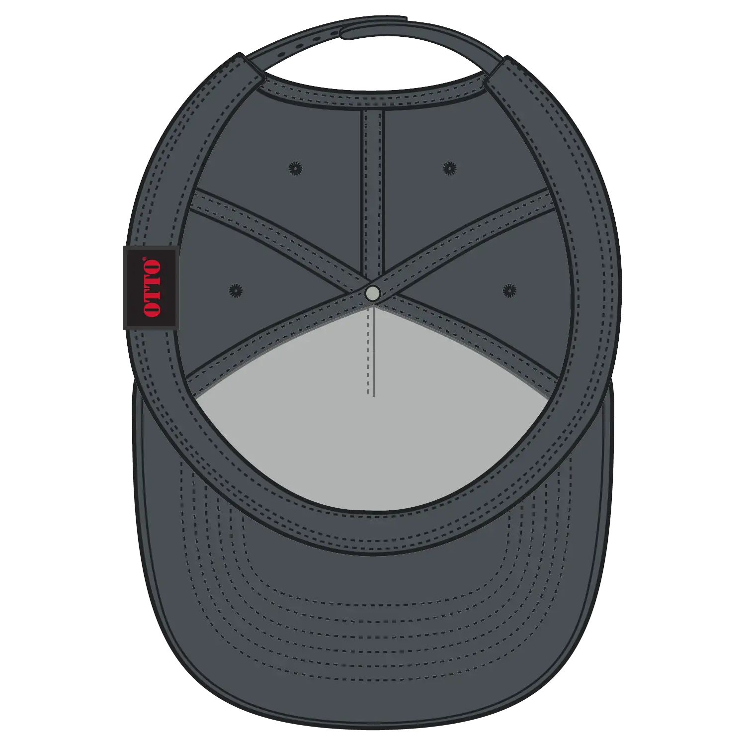 OTTO 31-069 5 Panel Mid Profile Baseball Cap - Char. Gray - Char. Gray / 6 1/2’’ - 7 5/8’’