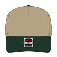 OTTO 31-069 5 Panel Mid Profile Baseball Cap - Dk.Grn/Kha - Dk.Grn/Kha / 6 1/2’’ - 7 5/8’’
