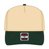 OTTO 31-069 5 Panel Mid Profile Baseball Cap - Dk.Grn/Natrl - Dk.Grn/Natrl / 6 1/2’’ - 7 5/8’’
