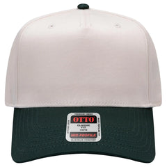 OTTO 31-069 5 Panel Mid Profile Baseball Cap - Dk.Grn/Natrl - Dk.Grn/Natrl / 6 1/2’’ - 7 5/8’’