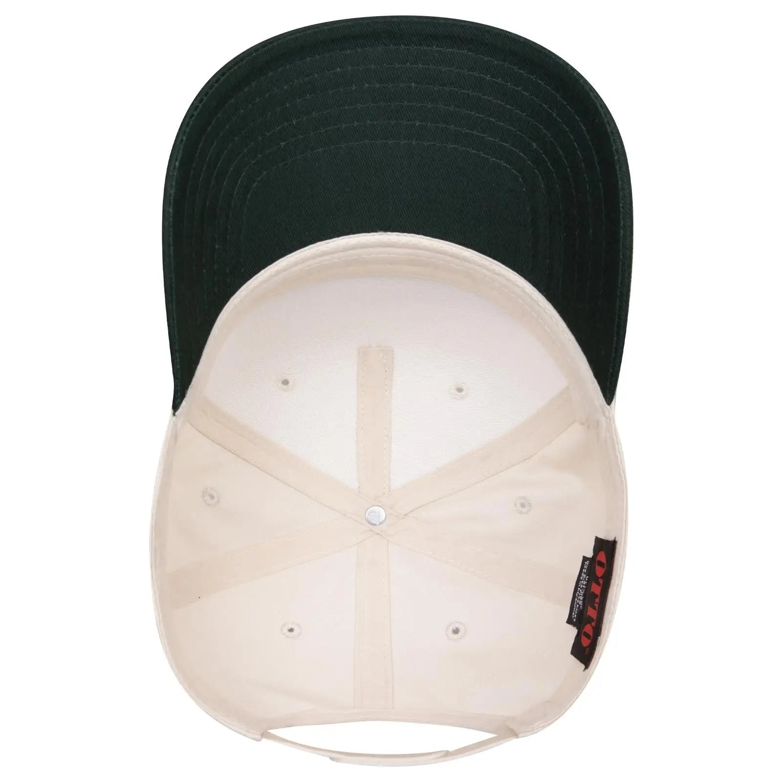 OTTO 31-069 5 Panel Mid Profile Baseball Cap - Dk.Grn/Natrl - Dk.Grn/Natrl / 6 1/2’’ - 7 5/8’’