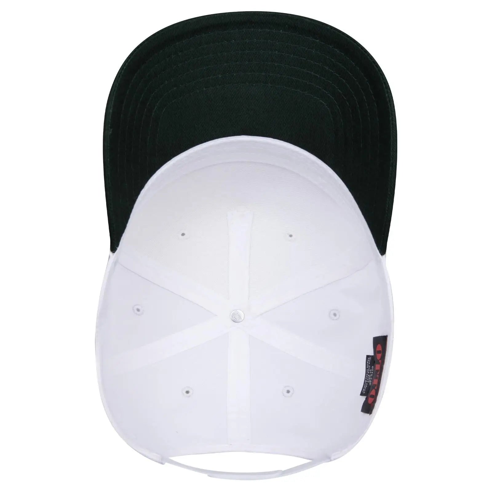 OTTO 31-069 5 Panel Mid Profile Baseball Cap - Dk.Grn/Wht - Dk.Grn/Wht / 6 1/2’’ - 7 5/8’’