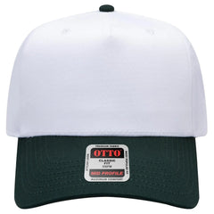 OTTO 31-069 5 Panel Mid Profile Baseball Cap - Dk.Grn/Wht - Dk.Grn/Wht / 6 1/2’’ - 7 5/8’’