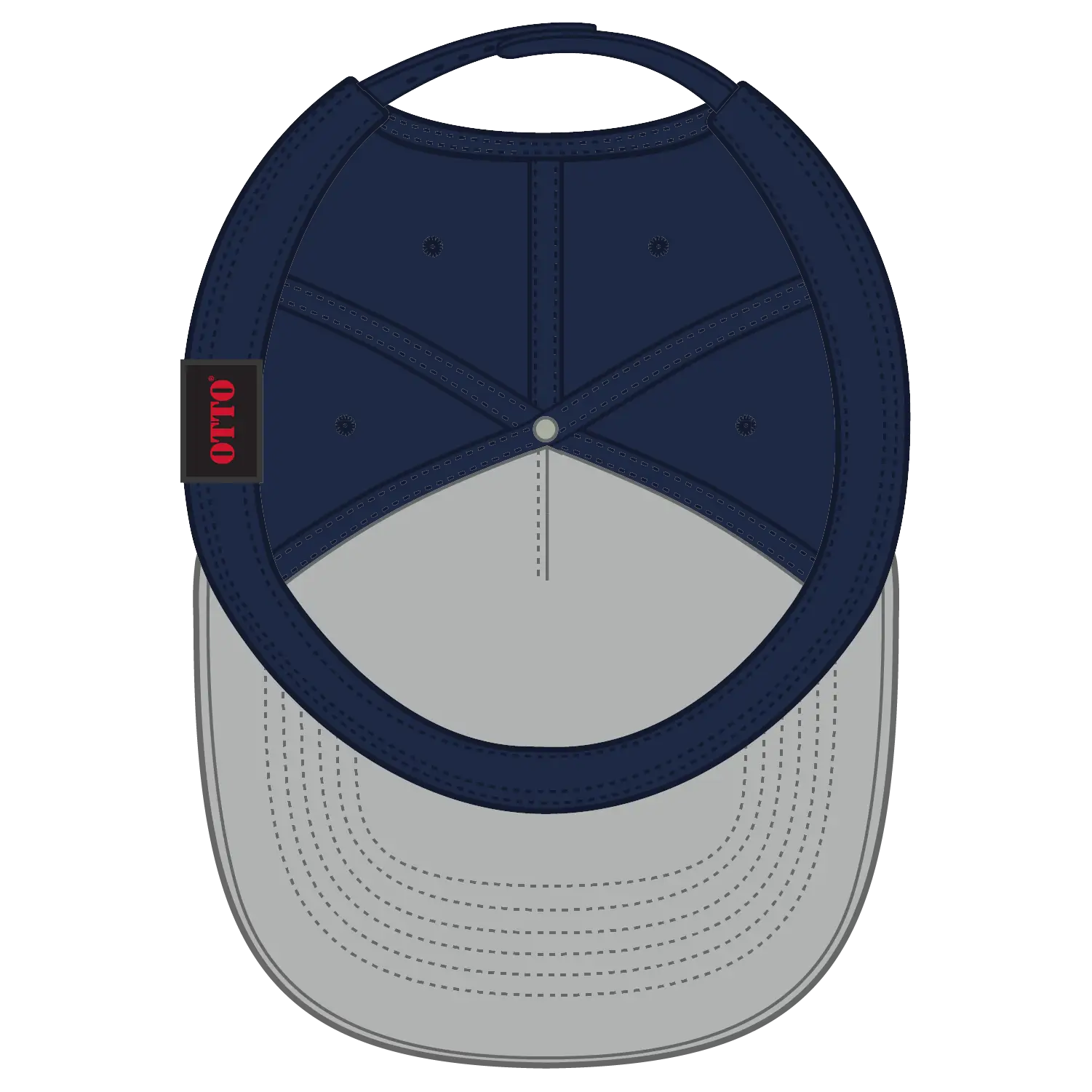 OTTO 31-069 5 Panel Mid Profile Baseball Cap - Gry/Nvy - Gry/Nvy / 6 1/2’’ - 7 5/8’’