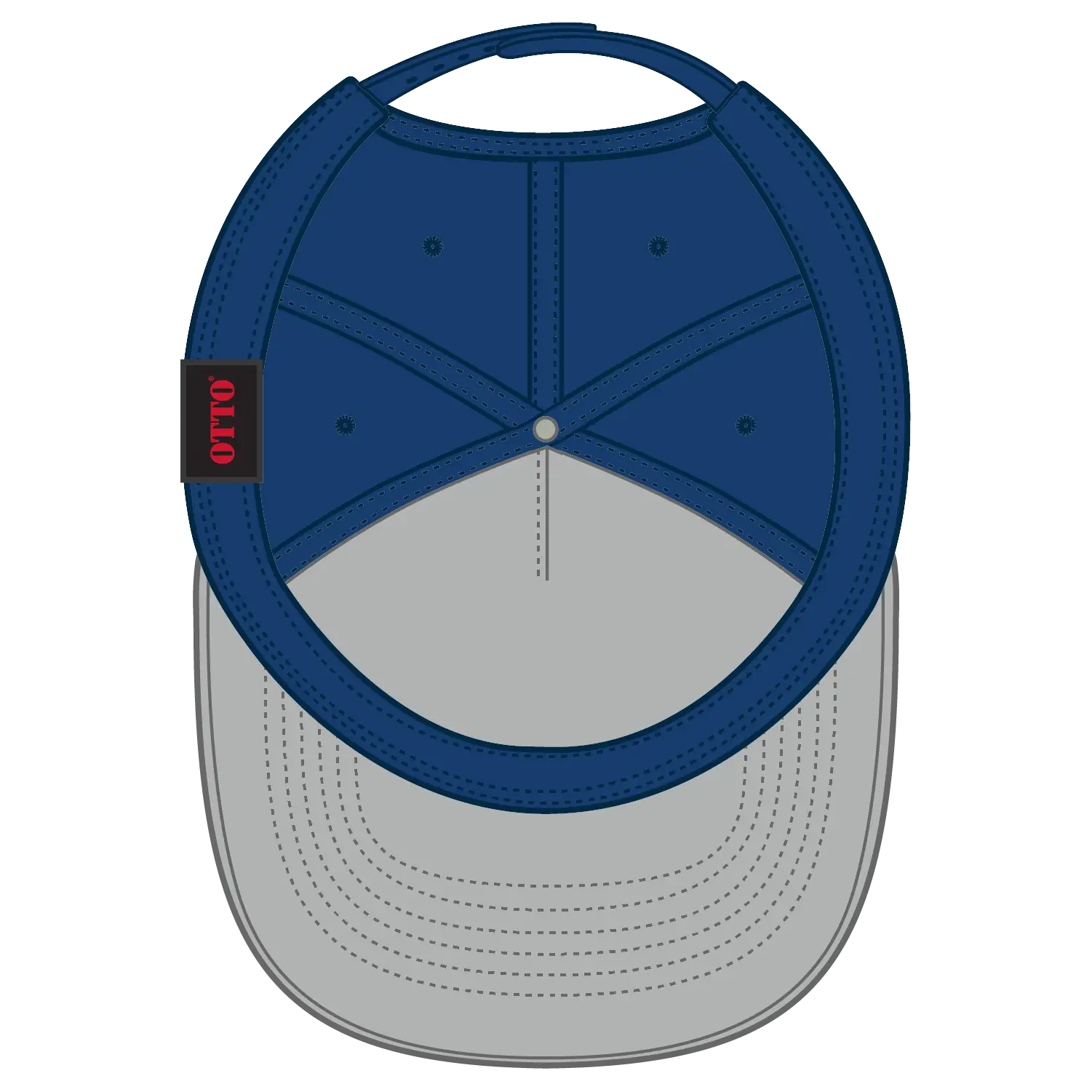 OTTO 31-069 5 Panel Mid Profile Baseball Cap - Gry/Ryl - Gry/Ryl / 6 1/2’’ - 7 5/8’’