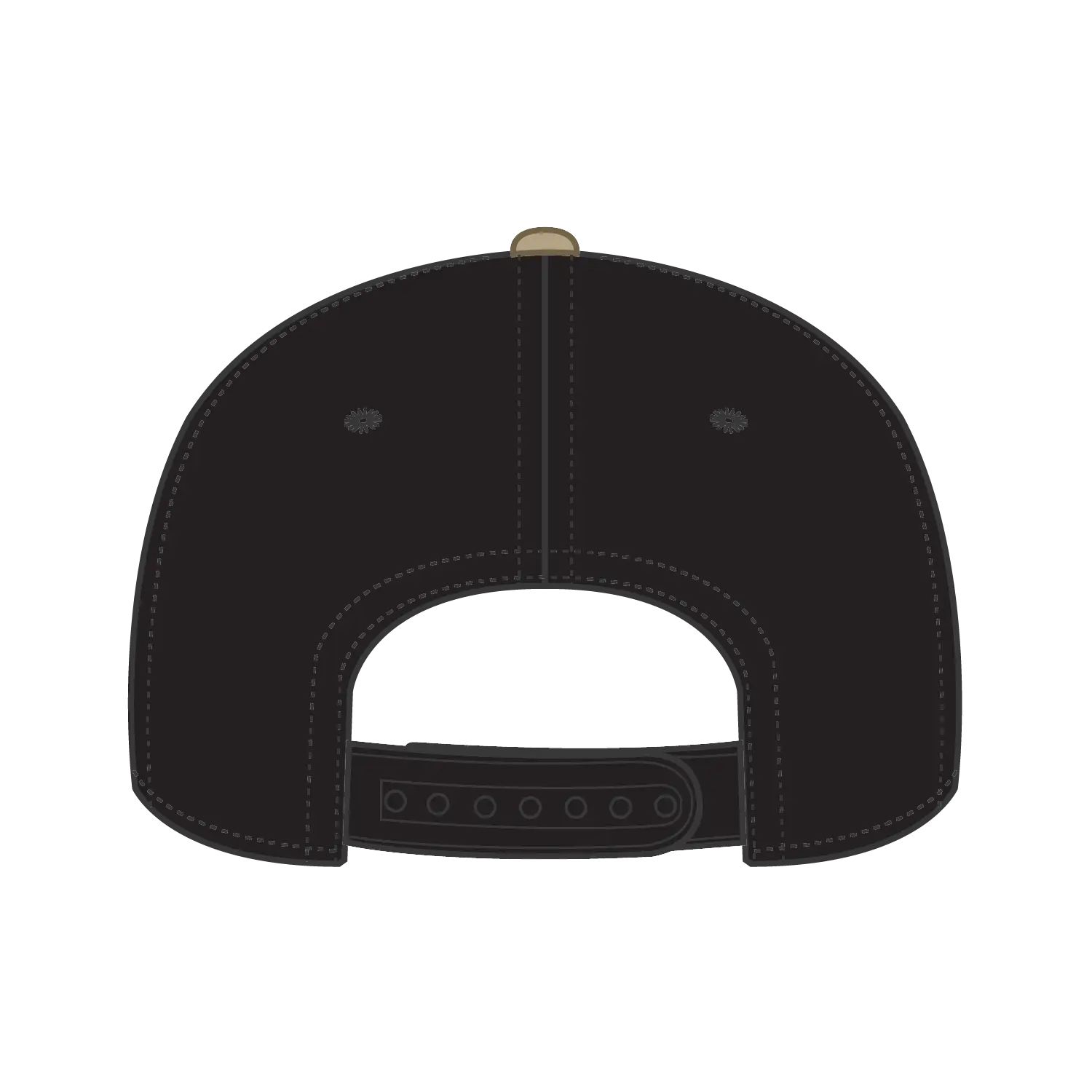 OTTO 31-069 5 Panel Mid Profile Baseball Cap - Kha/Blk - Kha/Blk / 6 1/2’’ - 7 5/8’’