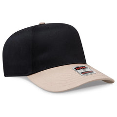 OTTO 31-069 5 Panel Mid Profile Baseball Cap - Kha/Blk - Kha/Blk / 6 1/2’’ - 7 5/8’’