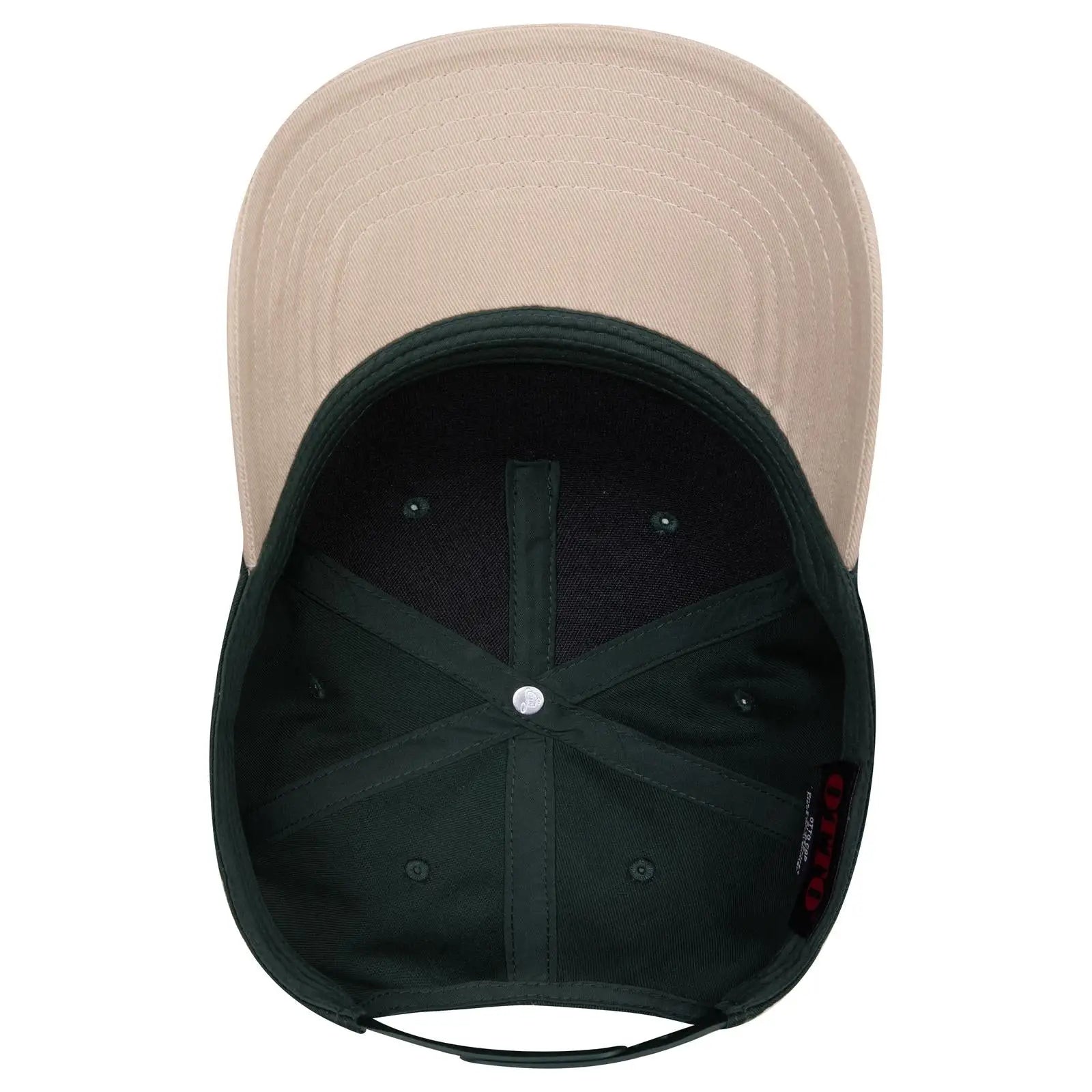 OTTO 31-069 5 Panel Mid Profile Baseball Cap - Kha/Dk.Grn - Kha/Dk.Grn / 6 1/2’’ - 7 5/8’’
