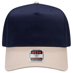 OTTO 31-069 5 Panel Mid Profile Baseball Cap - Kha/Nvy - Kha/Nvy / 6 1/2’’ - 7 5/8’’