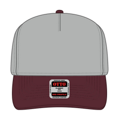 OTTO 31-069 5 Panel Mid Profile Baseball Cap - Marn/Gry - Marn/Gry / 6 1/2’’ - 7 5/8’’