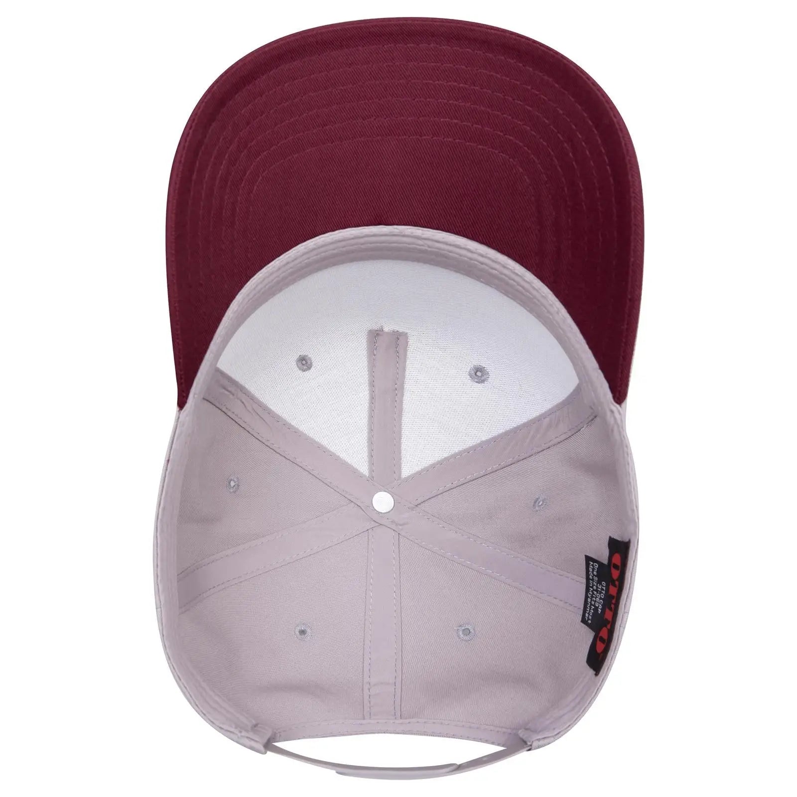 OTTO 31-069 5 Panel Mid Profile Baseball Cap - Marn/Gry - Marn/Gry / 6 1/2’’ - 7 5/8’’