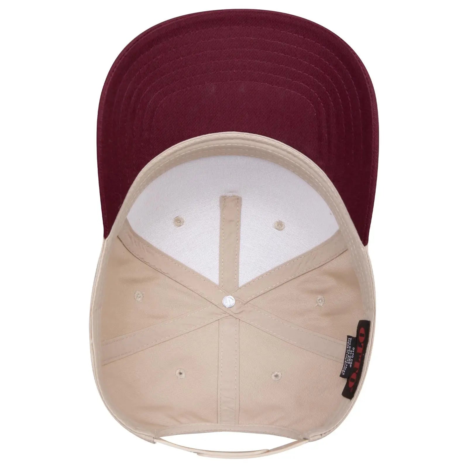 OTTO 31-069 5 Panel Mid Profile Baseball Cap - Marn/Kha - Marn/Kha / 6 1/2’’ - 7 5/8’’
