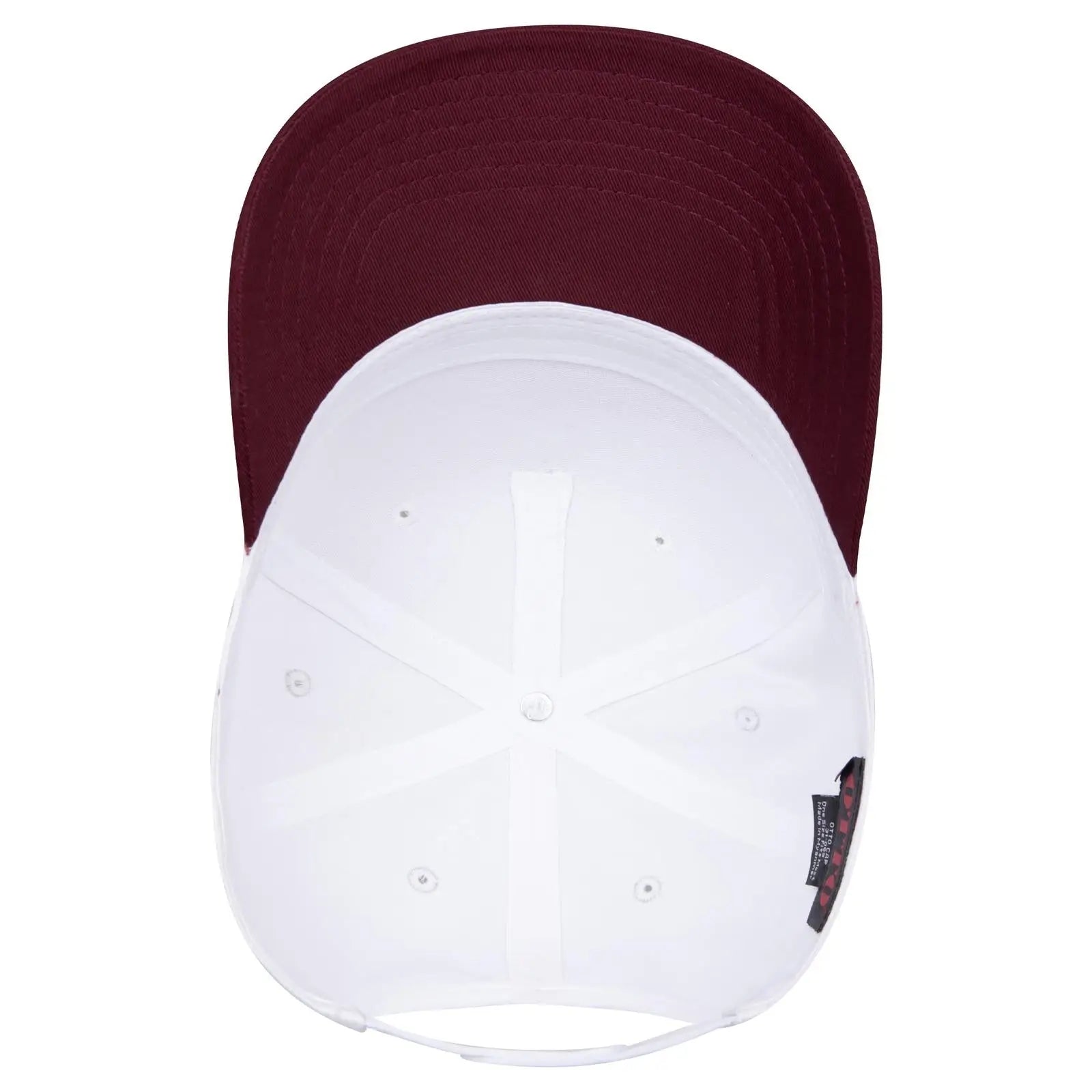OTTO 31-069 5 Panel Mid Profile Baseball Cap - Marn/Wht - Marn/Wht / 6 1/2’’ - 7 5/8’’