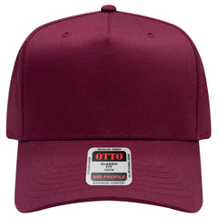 OTTO 31-069 5 Panel Mid Profile Baseball Cap - Maroon - Maroon / 6 1/2’’ - 7 5/8’’