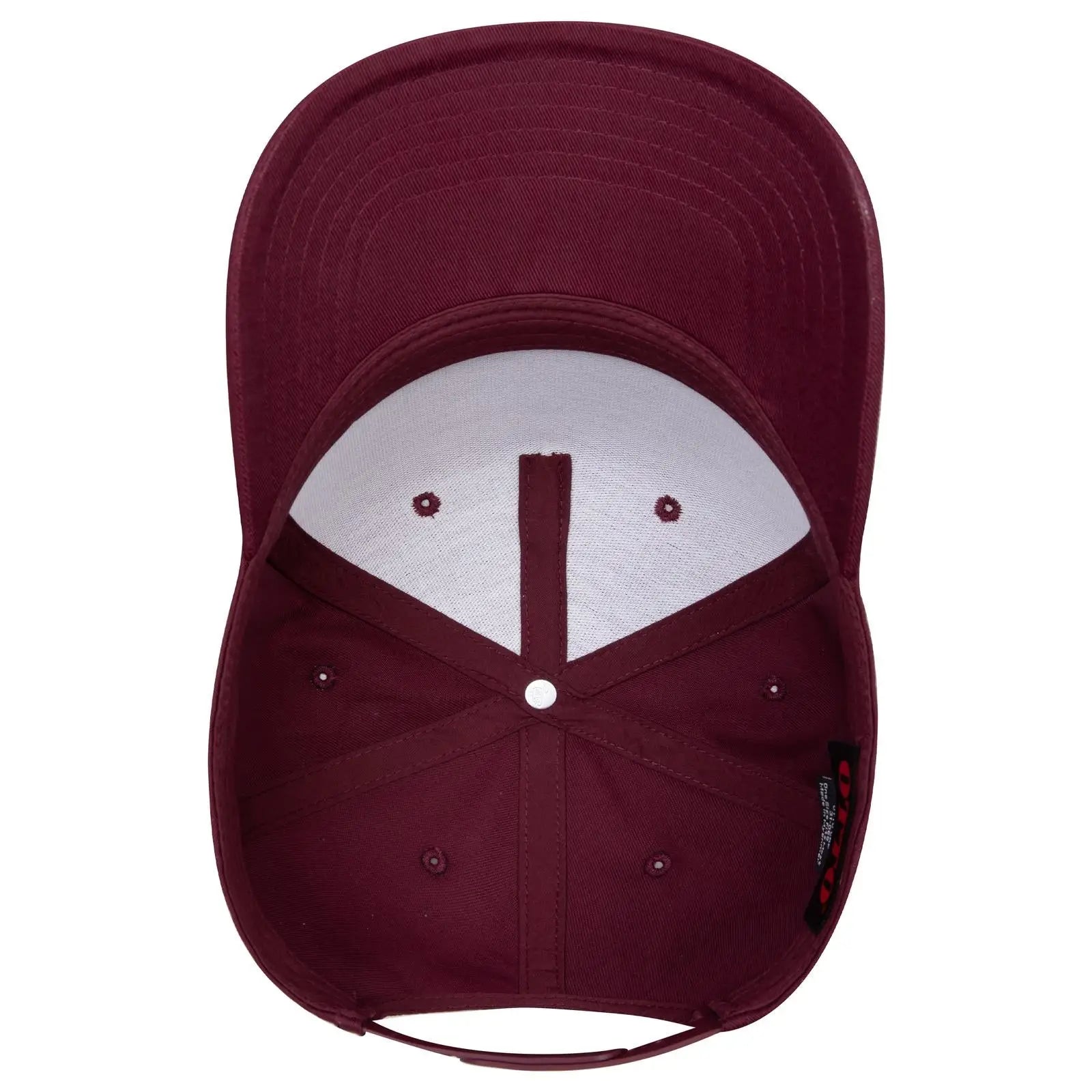 OTTO 31-069 5 Panel Mid Profile Baseball Cap - Maroon - Maroon / 6 1/2’’ - 7 5/8’’