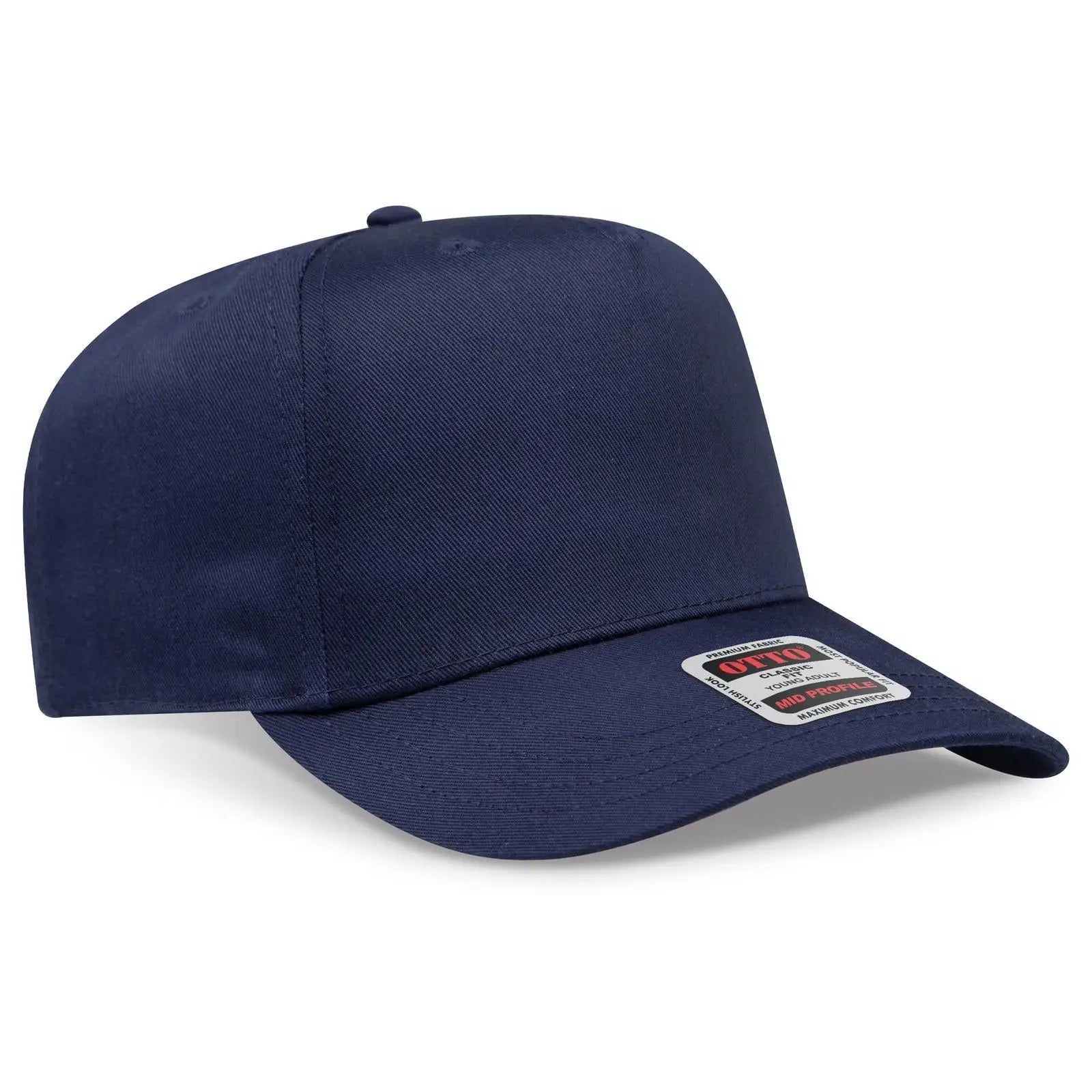 OTTO 31-069 5 Panel Mid Profile Baseball Cap - Navy