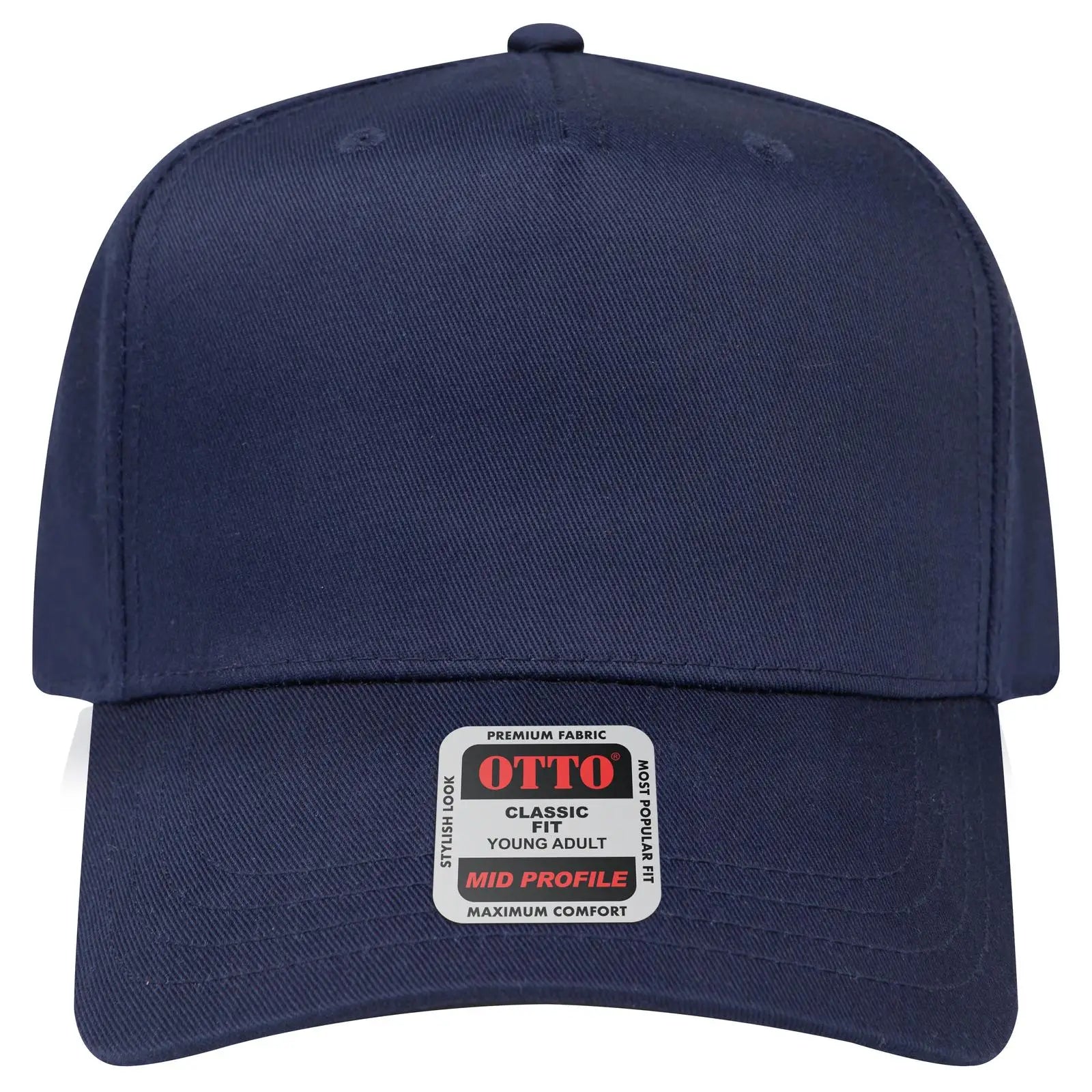OTTO 31-069 5 Panel Mid Profile Baseball Cap - Navy