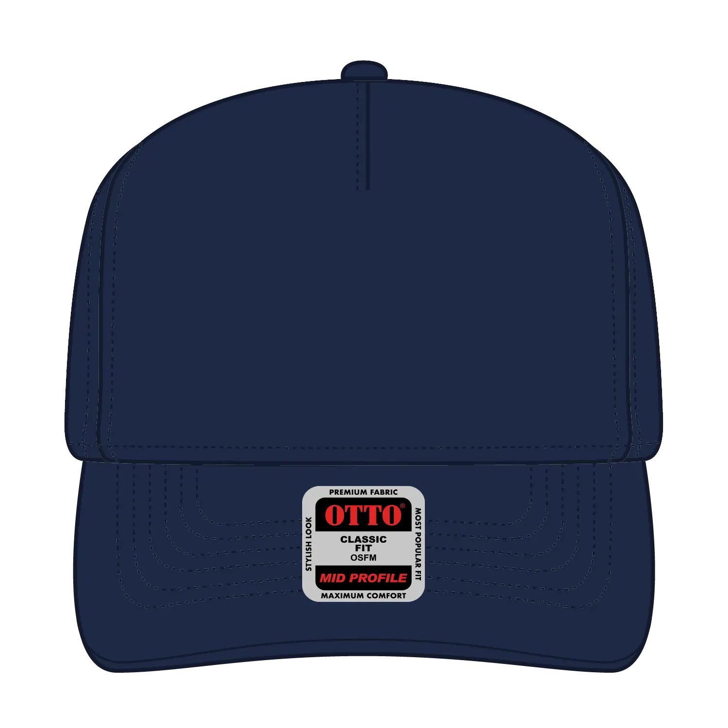 OTTO 31-069 5 Panel Mid Profile Baseball Cap - Navy - Navy / 6 1/2’’ - 7 5/8’’