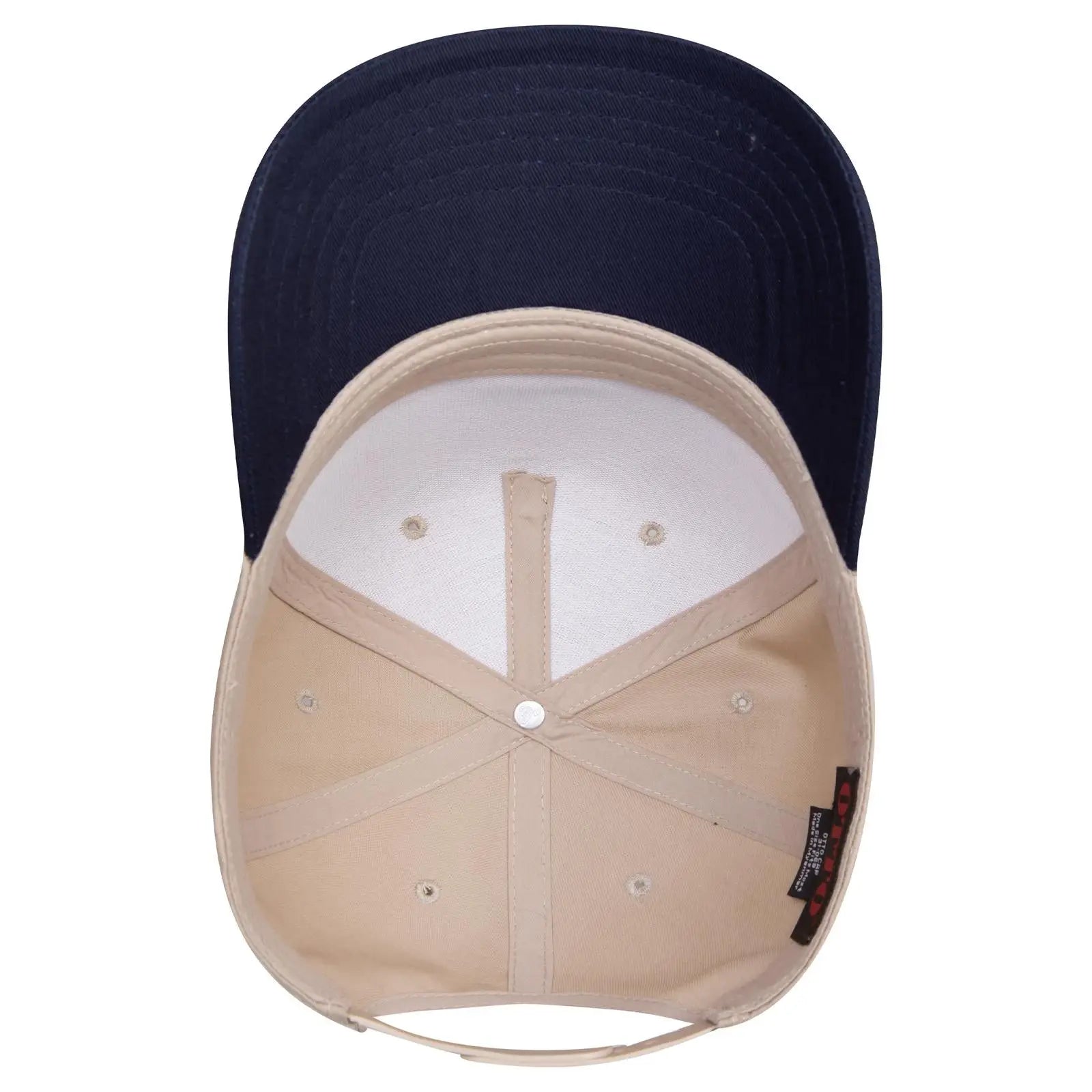 OTTO 31-069 5 Panel Mid Profile Baseball Cap - Nvy/Kha - Nvy/Kha / 6 1/2’’ - 7 5/8’’