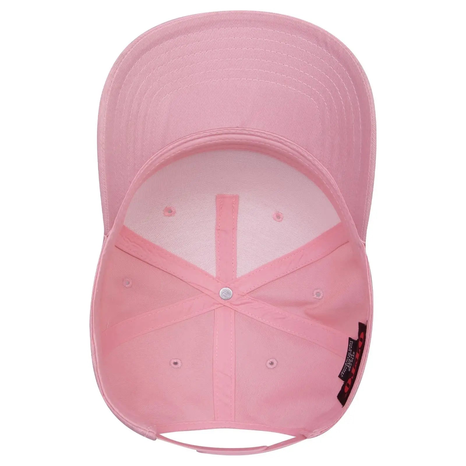 OTTO 31-069 5 Panel Mid Profile Baseball Cap - Pnk/Wht/Pnk - Pnk/Wht/Pnk / 6 1/2’’ - 7 5/8’’