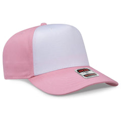 OTTO 31-069 5 Panel Mid Profile Baseball Cap - Pnk/Wht/Pnk - Pnk/Wht/Pnk / 6 1/2’’ - 7 5/8’’
