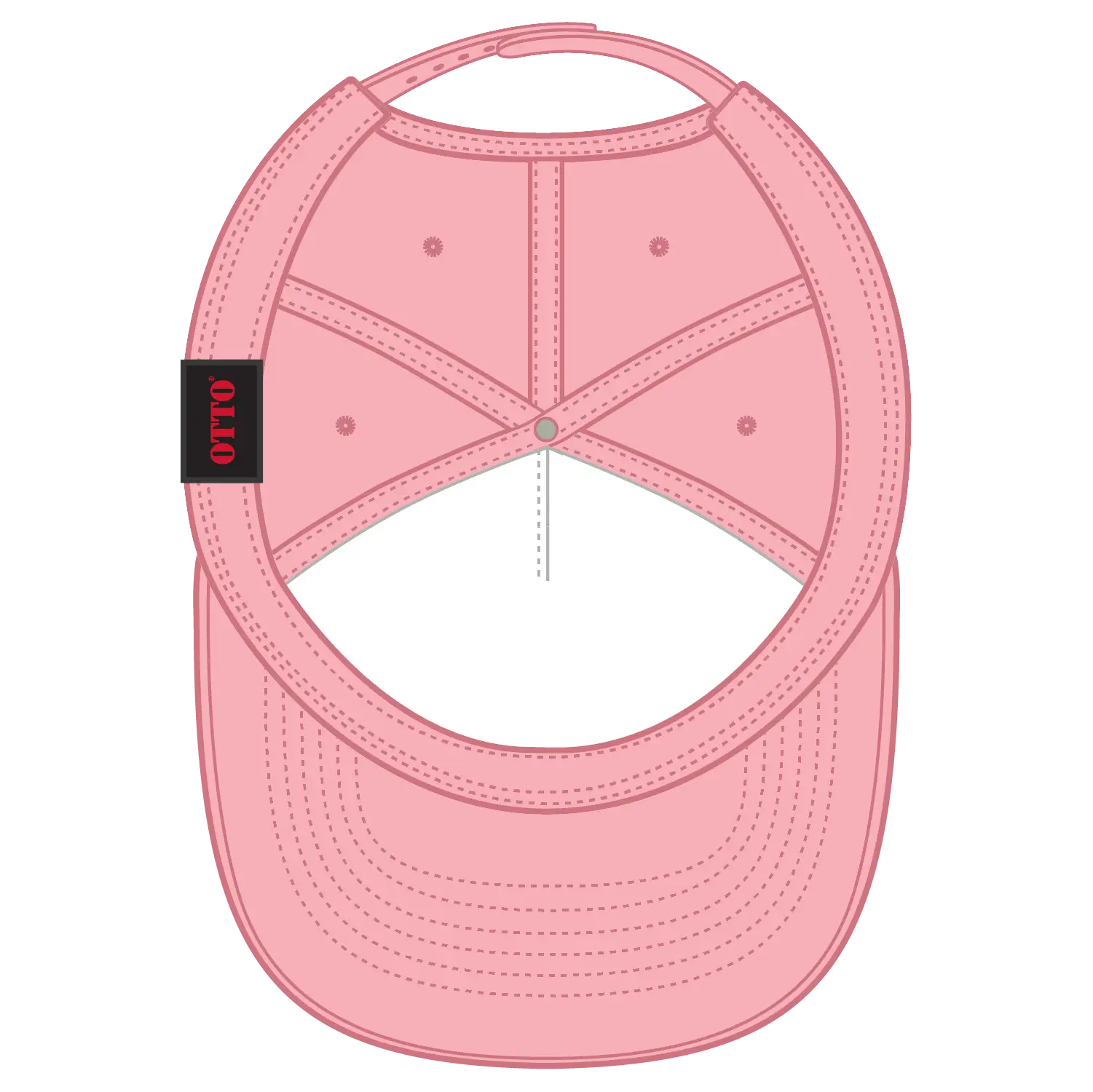 OTTO 31-069 5 Panel Mid Profile Baseball Cap - Pnk/Wht/Pnk - Pnk/Wht/Pnk / 6 1/2’’ - 7 5/8’’