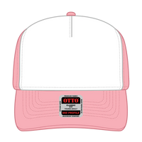 OTTO 31-069 5 Panel Mid Profile Baseball Cap - Pnk/Wht/Pnk - Pnk/Wht/Pnk / 6 1/2’’ - 7 5/8’’