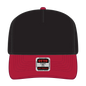 OTTO 31-069 5 Panel Mid Profile Baseball Cap - Red/Blk - Red/Blk / 6 1/2’’ - 7 5/8’’