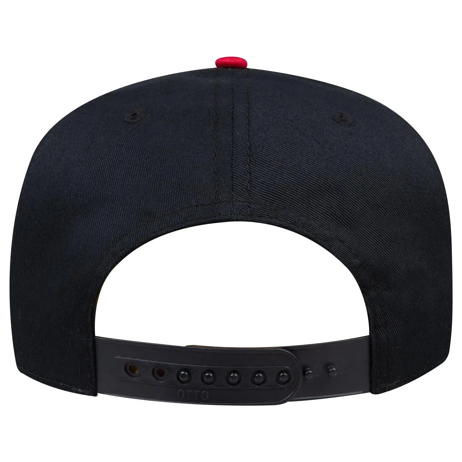 OTTO 31-069 5 Panel Mid Profile Baseball Cap - Red/Blk - Red/Blk / 6 1/2’’ - 7 5/8’’