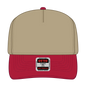 OTTO 31-069 5 Panel Mid Profile Baseball Cap - Red/Kha - Red/Kha / 6 1/2’’ - 7 5/8’’