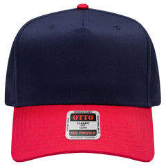 OTTO 31-069 5 Panel Mid Profile Baseball Cap - Red/Nvy - Red/Nvy / 6 1/2’’ - 7 5/8’’