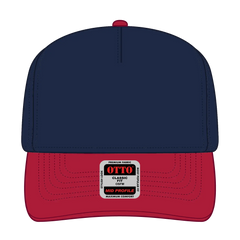 OTTO 31-069 5 Panel Mid Profile Baseball Cap - Red/Nvy - Red/Nvy / 6 1/2’’ - 7 5/8’’