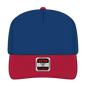 OTTO 31-069 5 Panel Mid Profile Baseball Cap - Red/Ryl - Red/Ryl / 6 1/2’’ - 7 5/8’’
