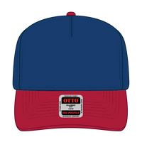 OTTO 31-069 5 Panel Mid Profile Baseball Cap - Red/Ryl - Red/Ryl / 6 1/2’’ - 7 5/8’’