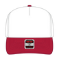 OTTO 31-069 5 Panel Mid Profile Baseball Cap - Red/Wht - Red/Wht / 6 1/2’’ - 7 5/8’’