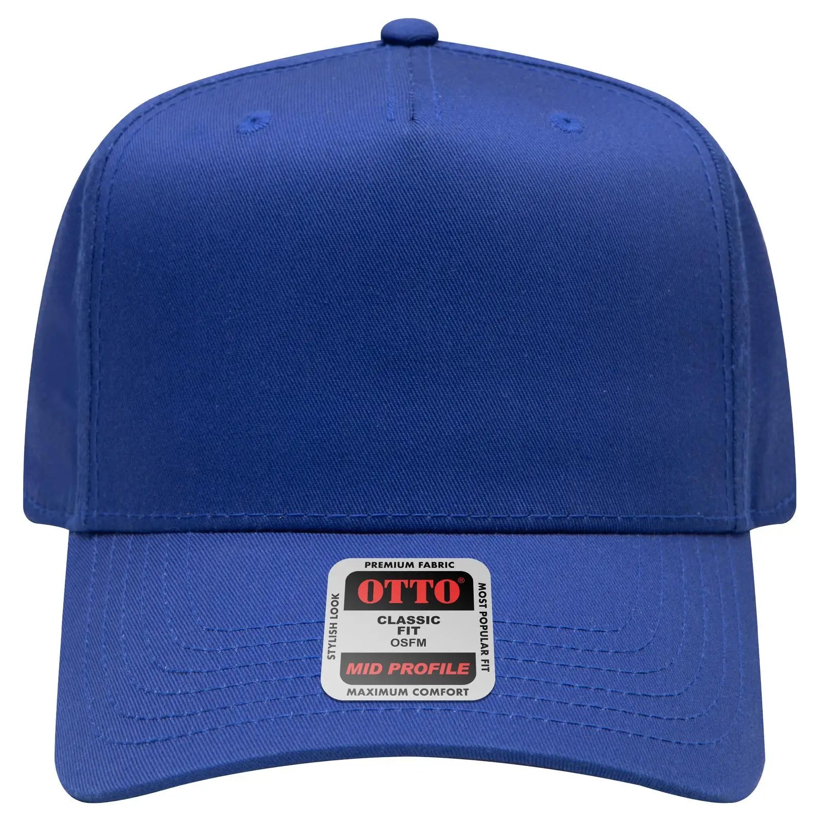 OTTO 31-069 5 Panel Mid Profile Baseball Cap - Royal