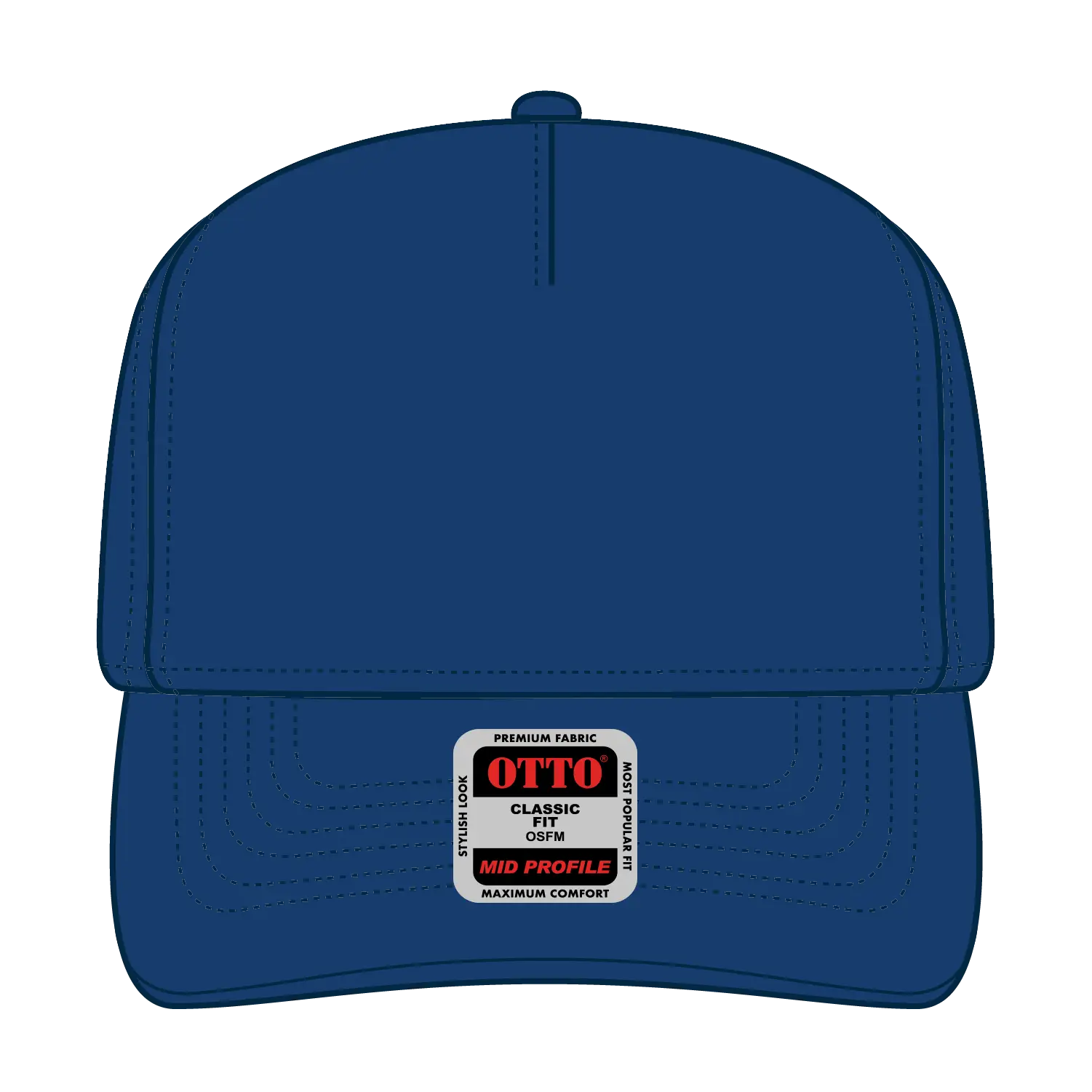 OTTO 31-069 5 Panel Mid Profile Baseball Cap - Royal - Royal / 6 1/2’’ - 7 5/8’’