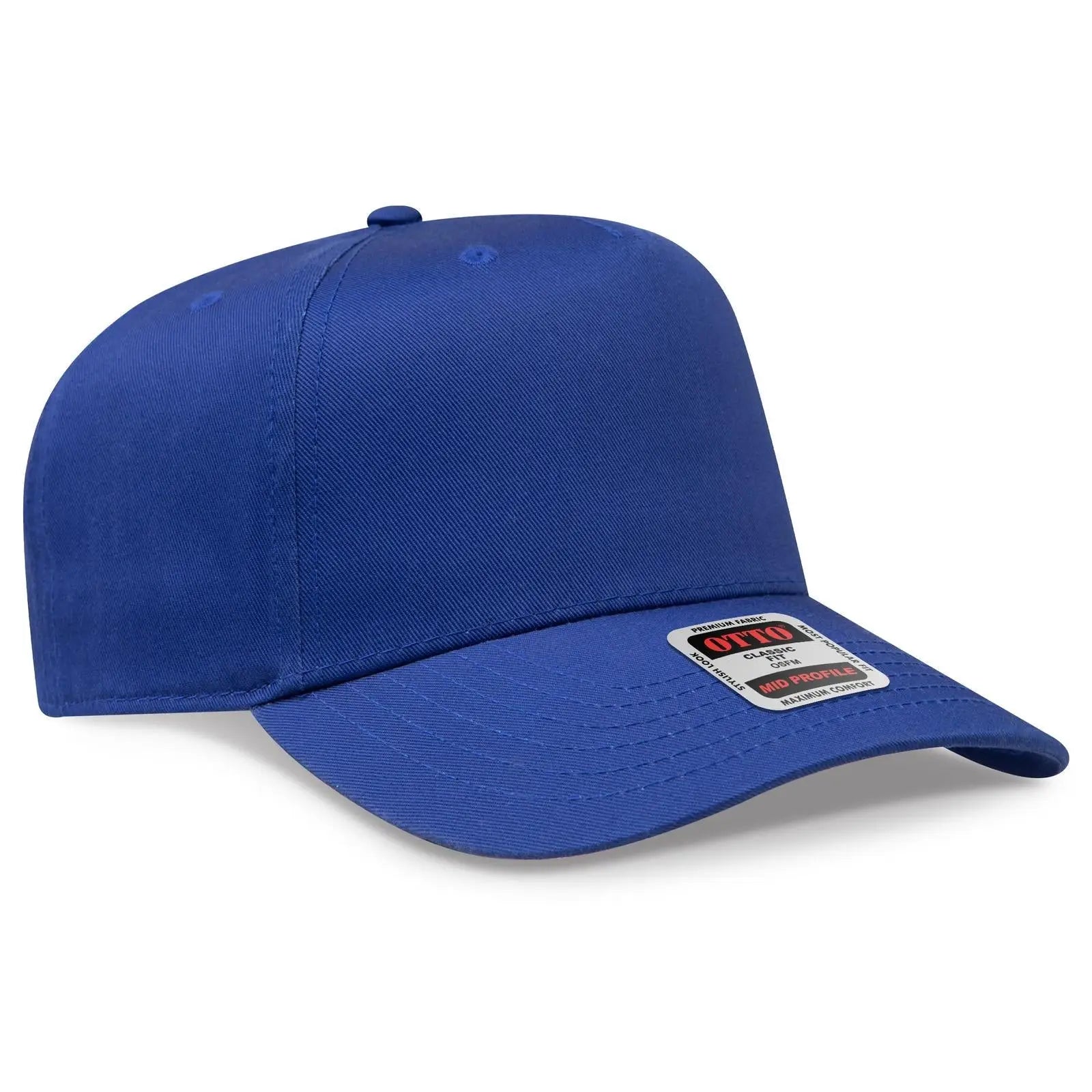 OTTO 31-069 5 Panel Mid Profile Baseball Cap - Royal