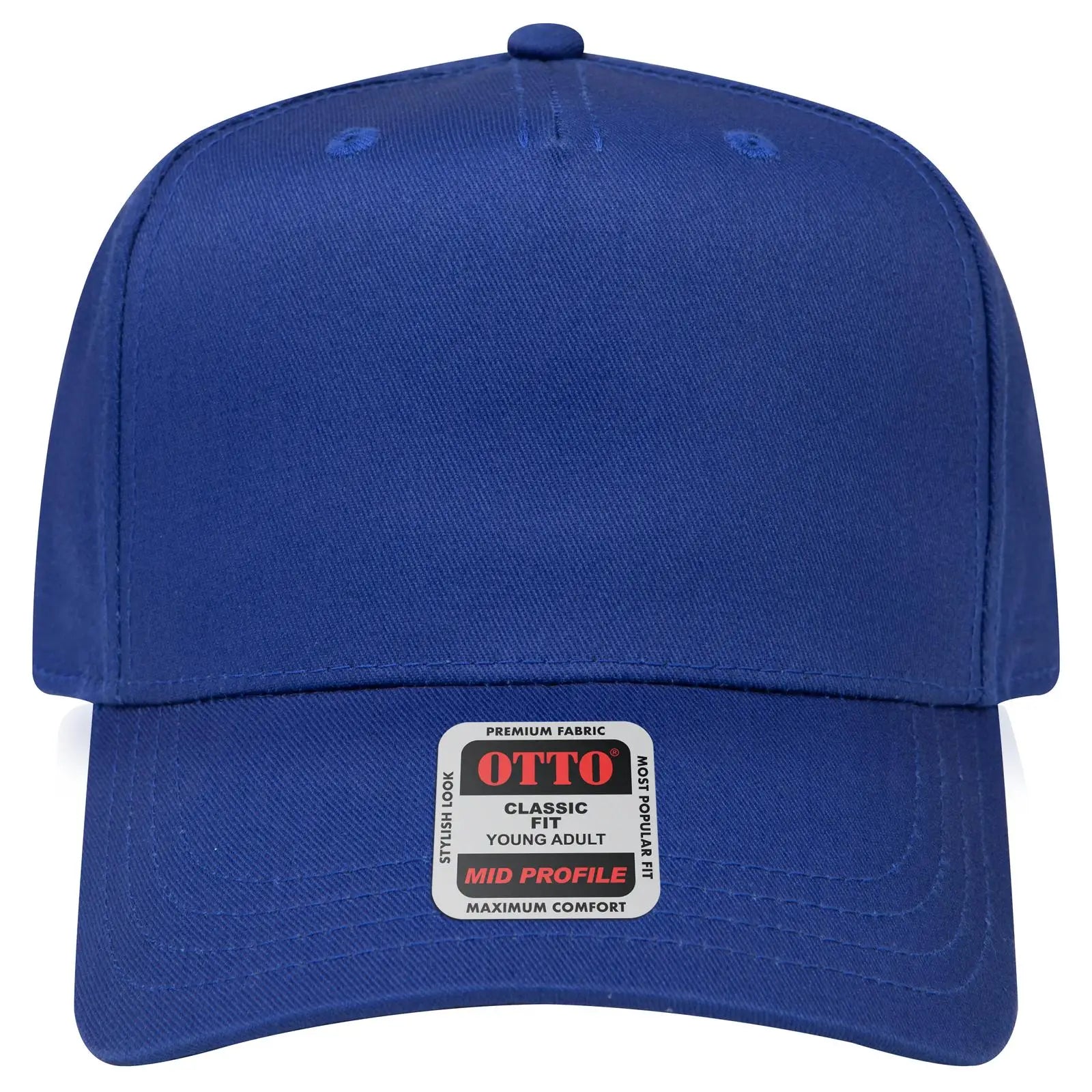 OTTO 31-069 5 Panel Mid Profile Baseball Cap - Royal