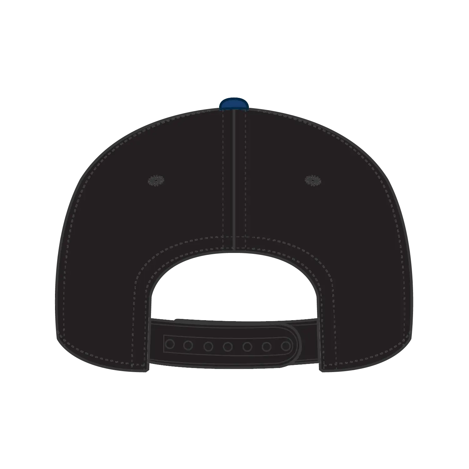 OTTO 31-069 5 Panel Mid Profile Baseball Cap - Royal/Black - Royal/Black / 6 1/2’’ - 7 5/8’’