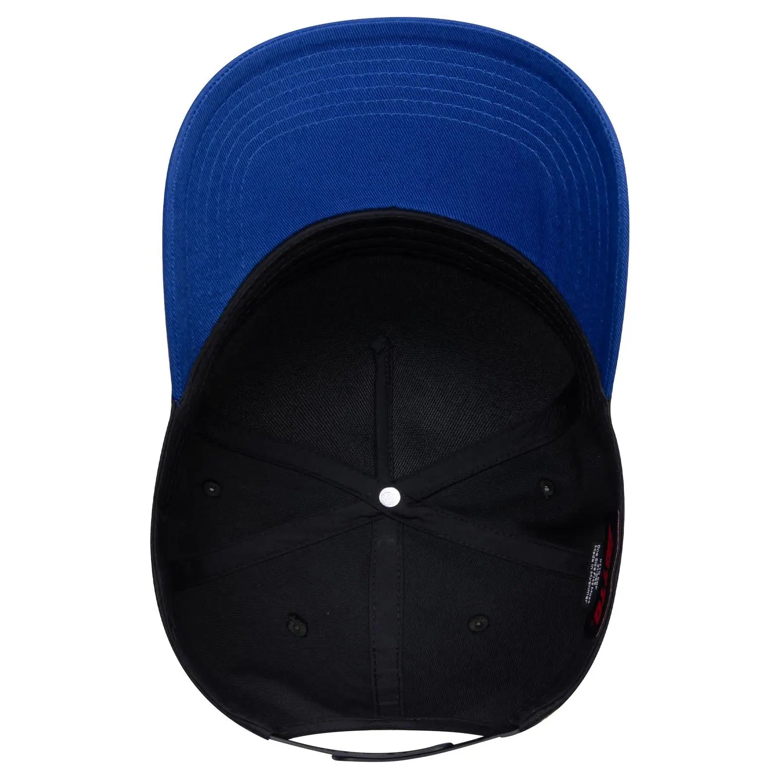OTTO 31-069 5 Panel Mid Profile Baseball Cap - Royal/Black - Royal/Black / 6 1/2’’ - 7 5/8’’
