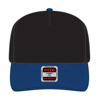OTTO 31-069 5 Panel Mid Profile Baseball Cap - Royal/Black - Royal/Black / 6 1/2’’ - 7 5/8’’