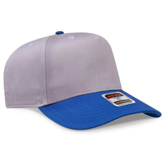 OTTO 31-069 5 Panel Mid Profile Baseball Cap - Ryl/Gry - Ryl/Gry / 6 1/2’’ - 7 5/8’’