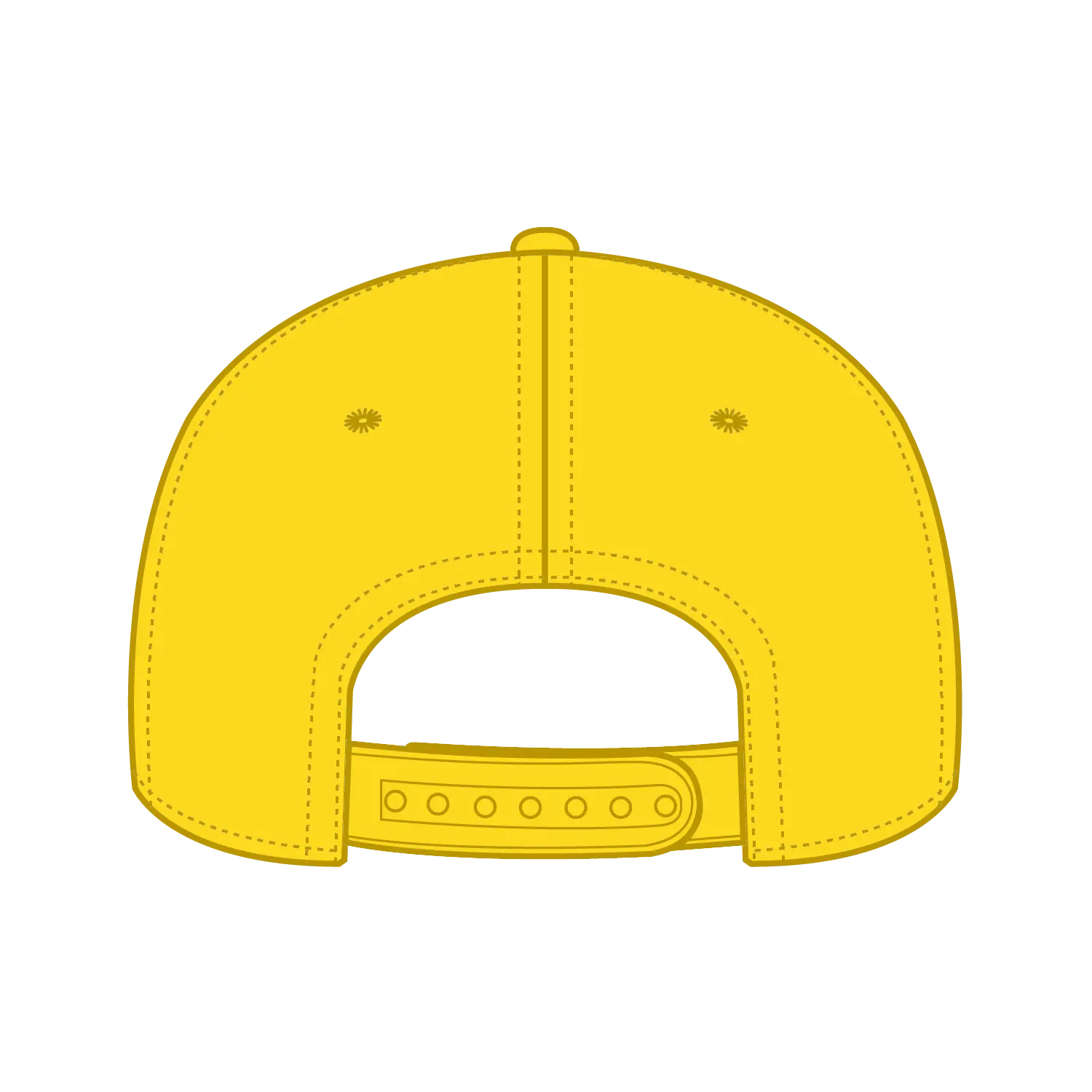 OTTO 31-069 5 Panel Mid Profile Baseball Cap - Yellow - Yellow / 6 1/2’’ - 7 5/8’’