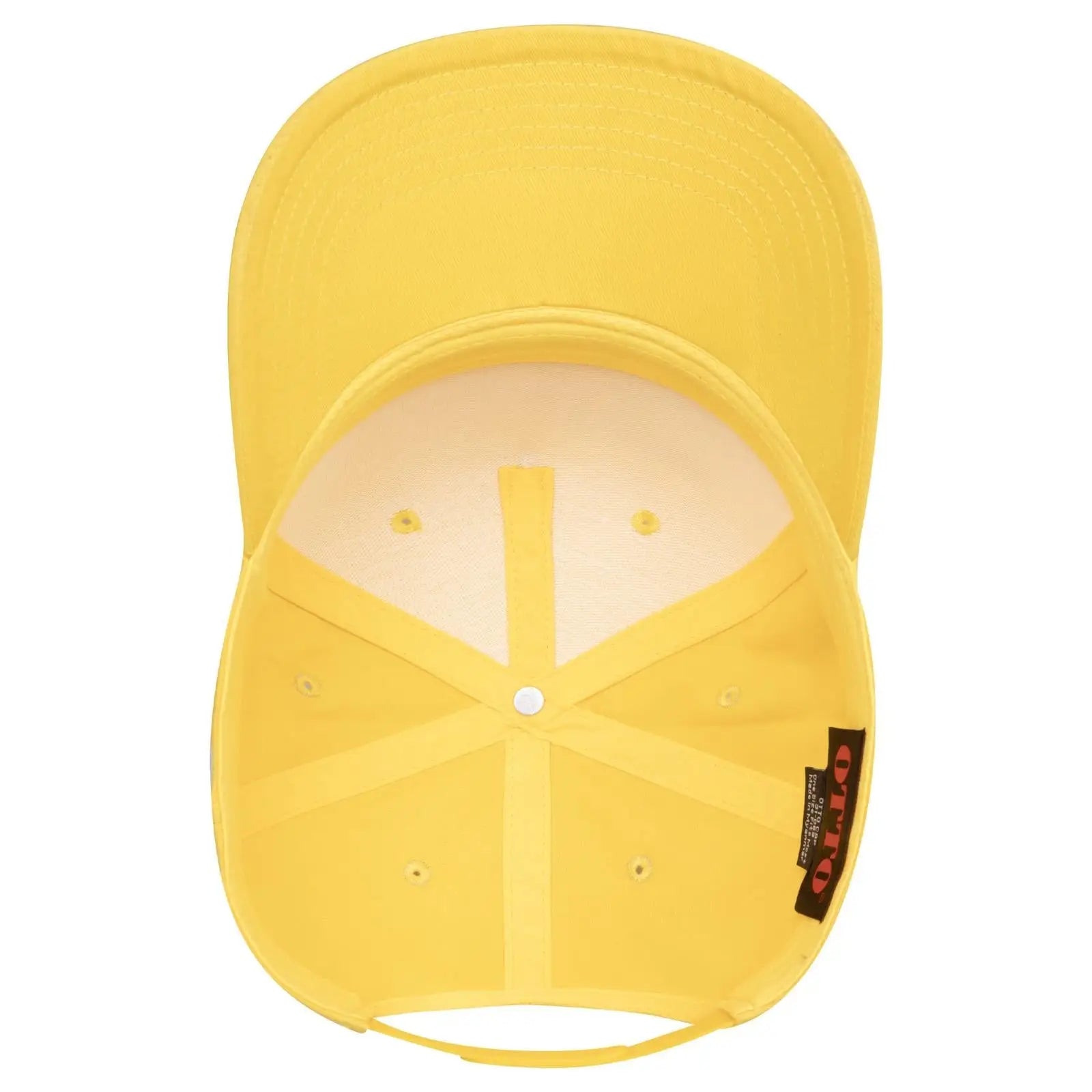 OTTO 31-069 5 Panel Mid Profile Baseball Cap - Yellow - Yellow / 6 1/2’’ - 7 5/8’’